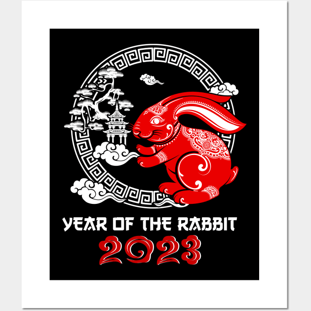 Year Of the Rabbit 2023 - Chinese Zodiac New Year 2023 Wall Art by Jhon Towel